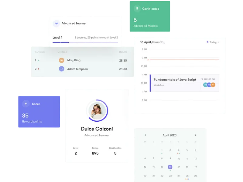 Course management dashboard interface