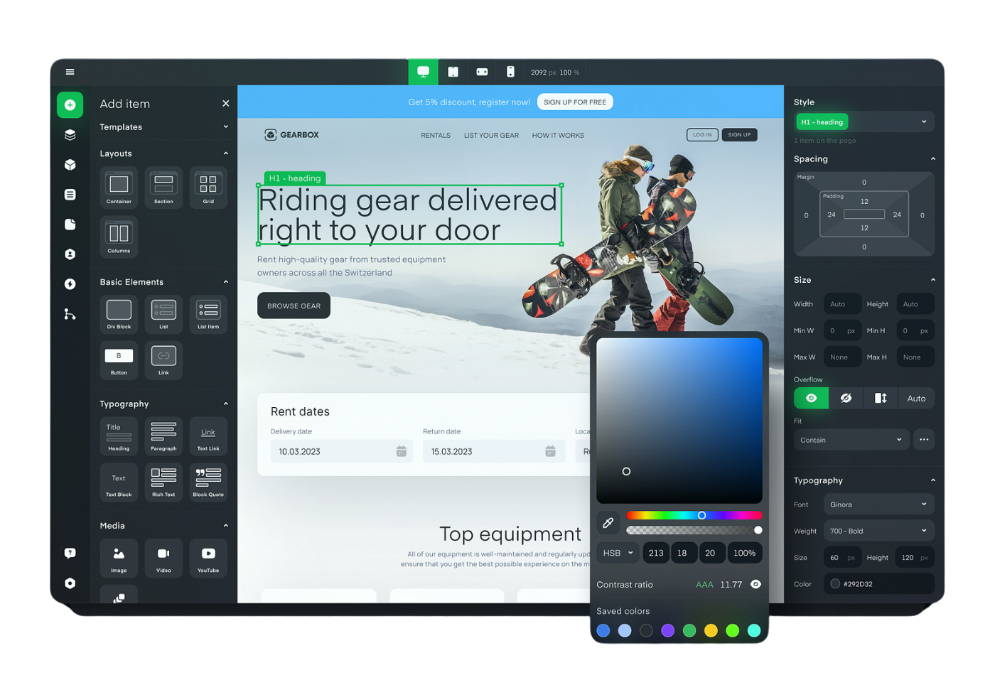 eCommerce platform features showcase with storefront, cart, and payment solutions