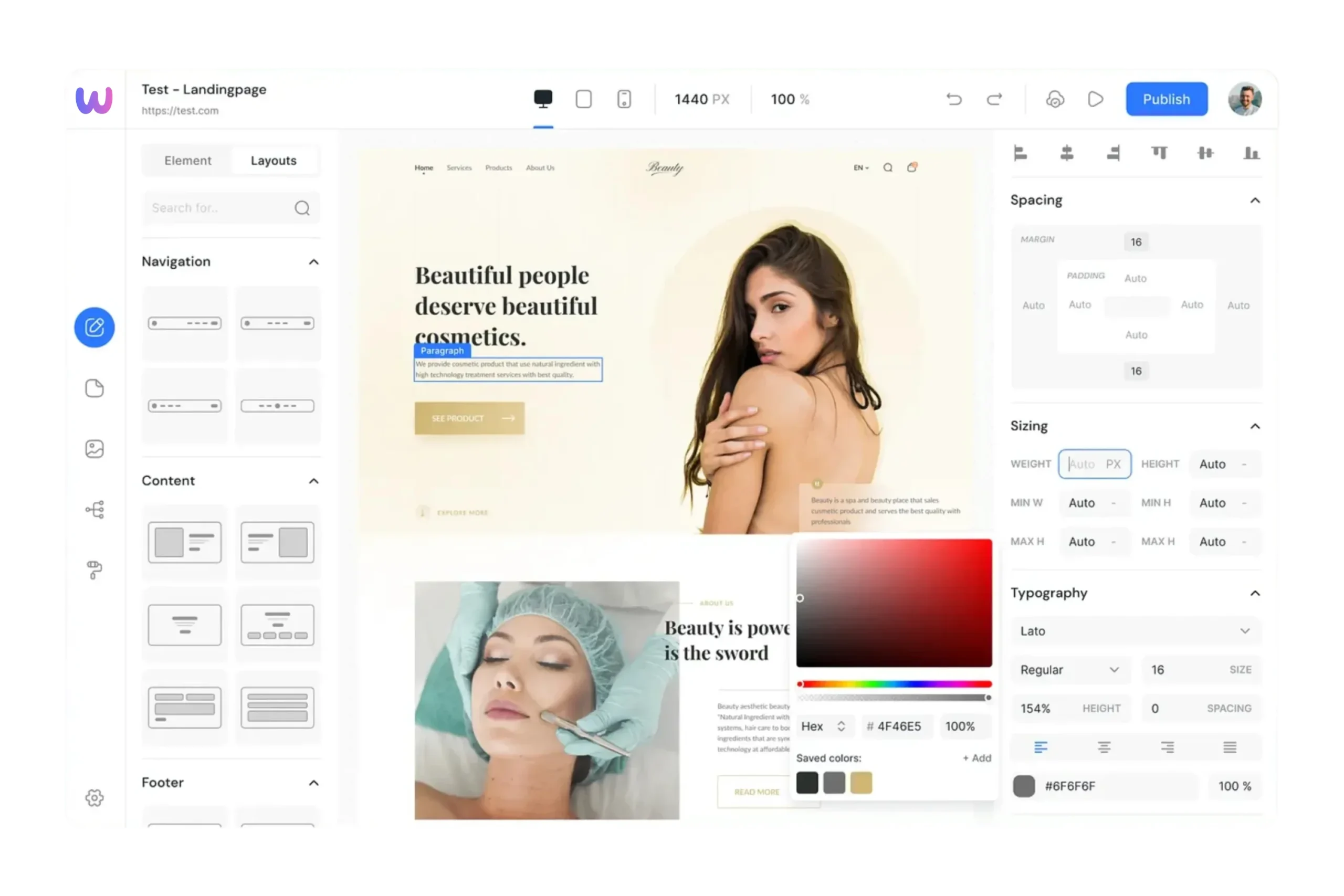 Beautiful website example created with Forge Monster